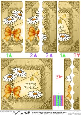 Daisies on Metallic Lace Scallop Edge Side Stacker