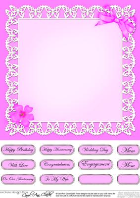Pretty Viola 8 x 8 Insert Panel and Greetings