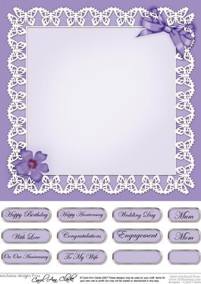 Pretty Viola 8 x 8 Insert Panel and Greetings