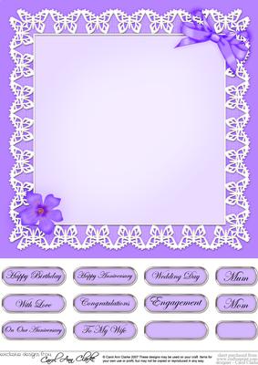 Pretty Viola 8 x 8 Insert Panel and Greetings