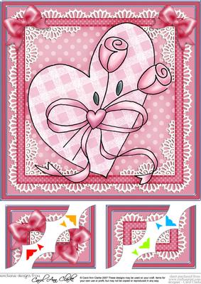 8 x 8 Lovin Heart Scalloped Corner Topper