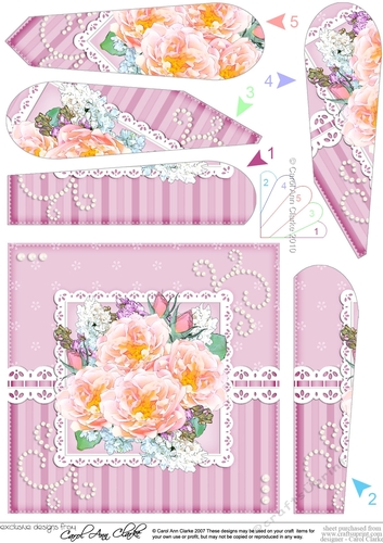 A Touch of Elegance Flowers, Lace & Pearls Fan Pyramage Topper
