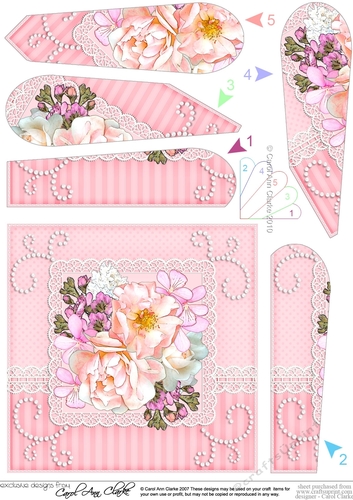 A Touch of Elegance Flowers, Lace & Pearls Fan Pyramage Topper