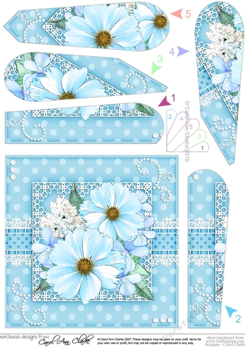 A Touch of Elegance Flowers, Lace & Pearls Fan Pyramage Topper