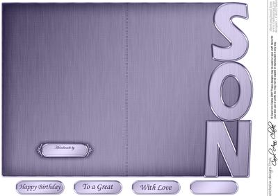 5 x 7 Elegant Metallic Son Shaped Card