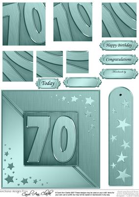 70th Metallic Age Quick Card with Twisted Pyramage