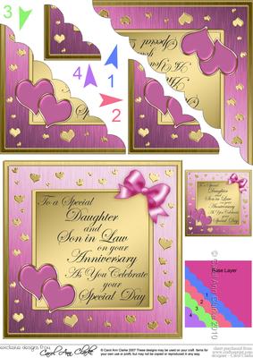 Daughter Anniversary Scallop Corner Side Stacker Topper