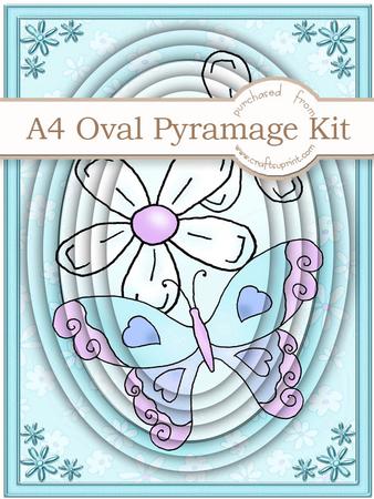 A4 Fluttery Butterfly in Cyan Pyramage Kit