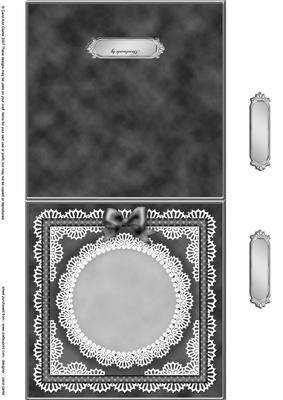 Square Pearls, Lace and Ribbon Plain Card Base Landscape For