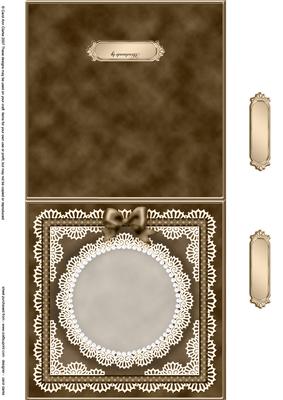 Square Pearls, Lace and Ribbon Plain Card Base Landscape For