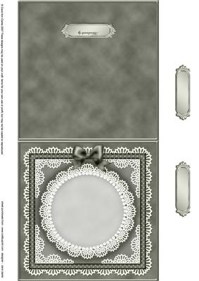 Square Pearls, Lace and Ribbon Plain Card Base Landscape For