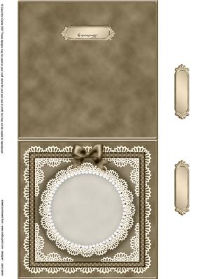 Square Pearls, Lace and Ribbon Plain Card Base Landscape For
