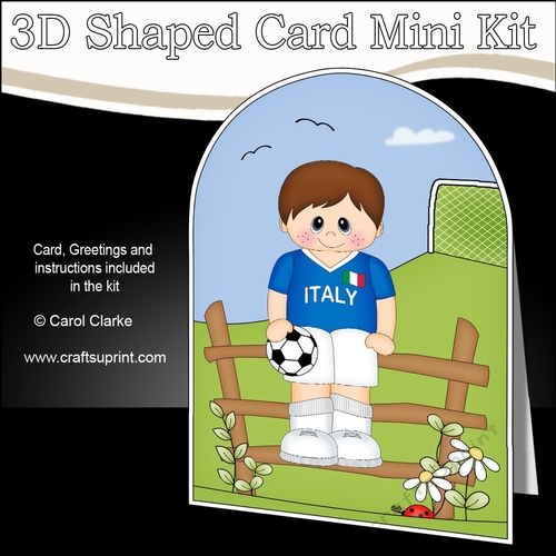 3D Shaped Card Kit - Little Footballer Plays for Italy