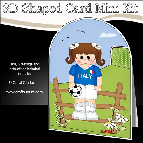 3D Shaped Card Kit - Little Footballer Plays for Italy