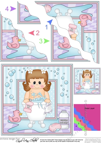 Cute Little Bathtub Girl - Wavey Corner Stacker