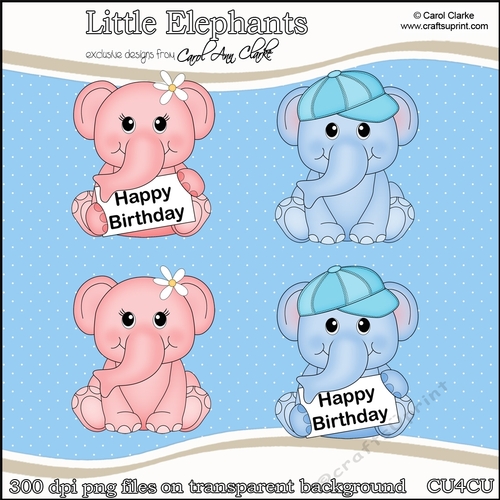 Cute Little Elephants - CU4CU Digital Clip Art Set