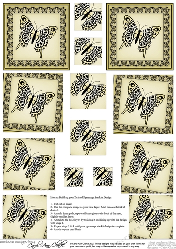 Big Butterfly  - Twisted Pyramage sheet