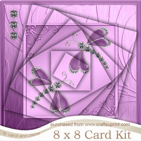 8 x 8 Diamante Dragonflies Kit with Twisted Pyramage