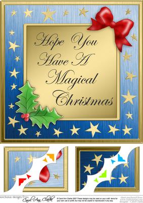 8 x 8 Elegant Christmas Greetings Scalloped Corner Topper