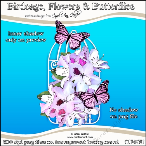 Birdcage, Flowers & Butterflies - CU4CU Digital Clip Art Set