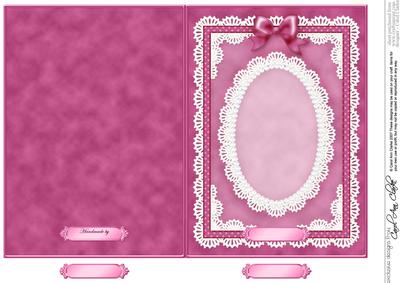 5 x 7 Pearls, Lace and Ribbon Plain Card Base