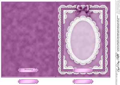 5 x 7 Pearls, Lace and Ribbon Plain Card Base