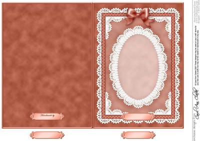 5 x 7 Pearls, Lace and Ribbon Plain Card Base