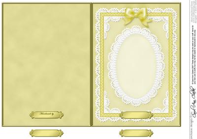 5 x 7 Pearls, Lace and Ribbon Plain Card Base