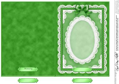 5 x 7 Pearls, Lace and Ribbon Plain Card Base