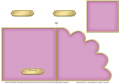 Cut and Fold Shell Corner Card Plain Card Base