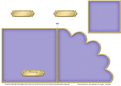 Cut and Fold Shell Corner Card Plain Card Base