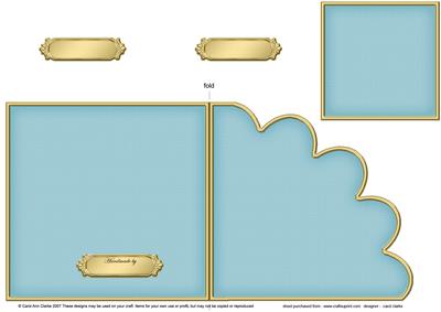 Cut and Fold Shell Corner Card Plain Card Base