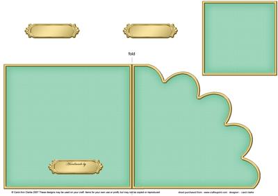 Cut and Fold Shell Corner Card Plain Card Base