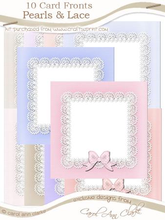 Square Pearls and Lace Card Fronts Kit