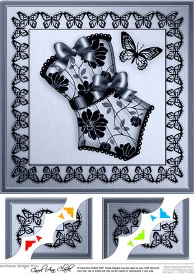 8 x 8 Elegant Boudoir Scalloped Corner Topper