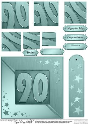 90th Metallic Age Quick Card with Twisted Pyramage