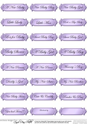 Metallic Baby Greetings Text Plates