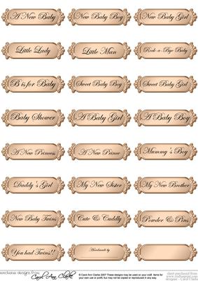 Metallic Baby Greetings Text Plates