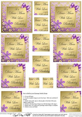 Floral Elegance Mum Birthday Pyramage Sheet