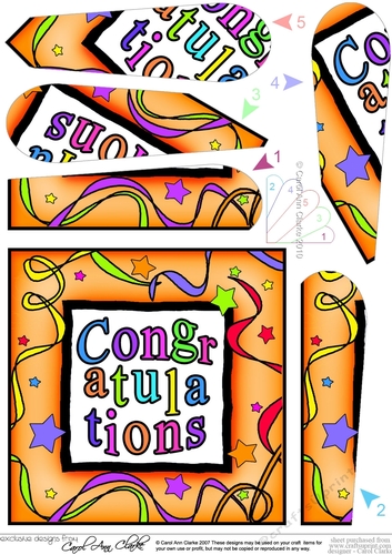 Congratulations - Fan Pyramage Topper