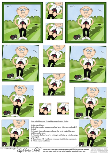 Old Man Bert plays Bowls - Twisted Pyramage sheet