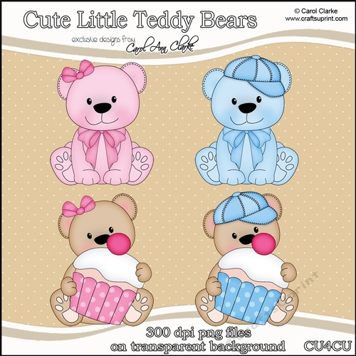 Cute Little Teddy Bears - CU4CU Digital Clip Art Set