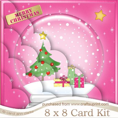 8 x 8 Xmas Tree Snowglobe Kit with Scalloped Corners