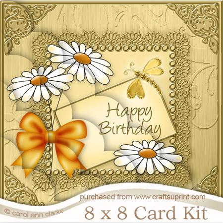 8 x 8 Daisies Birthday Kit with Scalloped Corners