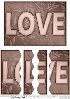 A5 Love Elegant Metallic Words Wavy Edged Side Stacker