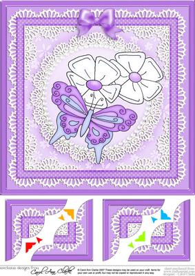 Fluttery Butterfly 8 x 8 Scalloped Corner Topper