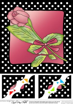8 x 8 Single Rose Scalloped Corner Topper