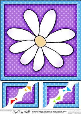 8 x 8 Daisy Scalloped Corner Topper