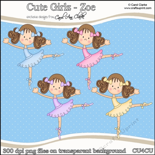 Cute Girlz - Ballerina Liz - CU4CU Digital Clip Art Set