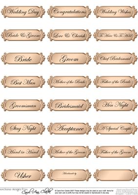 Metallic Wedding Greetings Text Plates